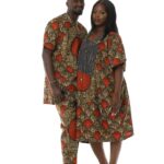African couple wear in non-fading kente print